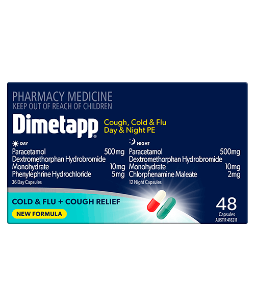 Dimetapp Cold & Flu Day and Night capsules