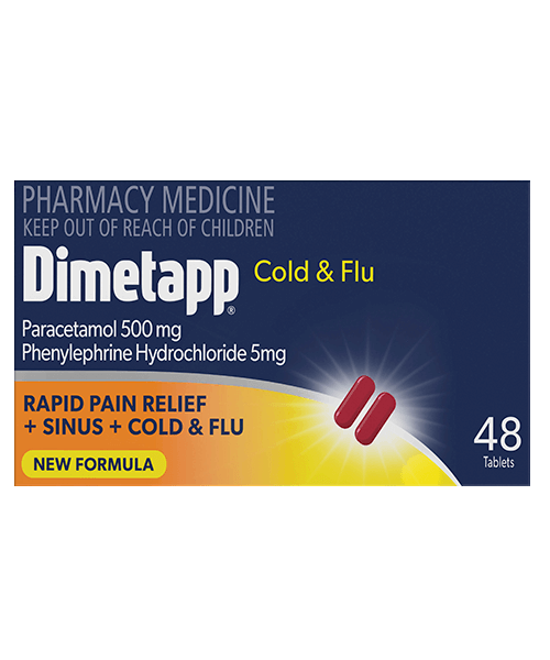 Dimetapp Cold and Flu tablets 48 pack